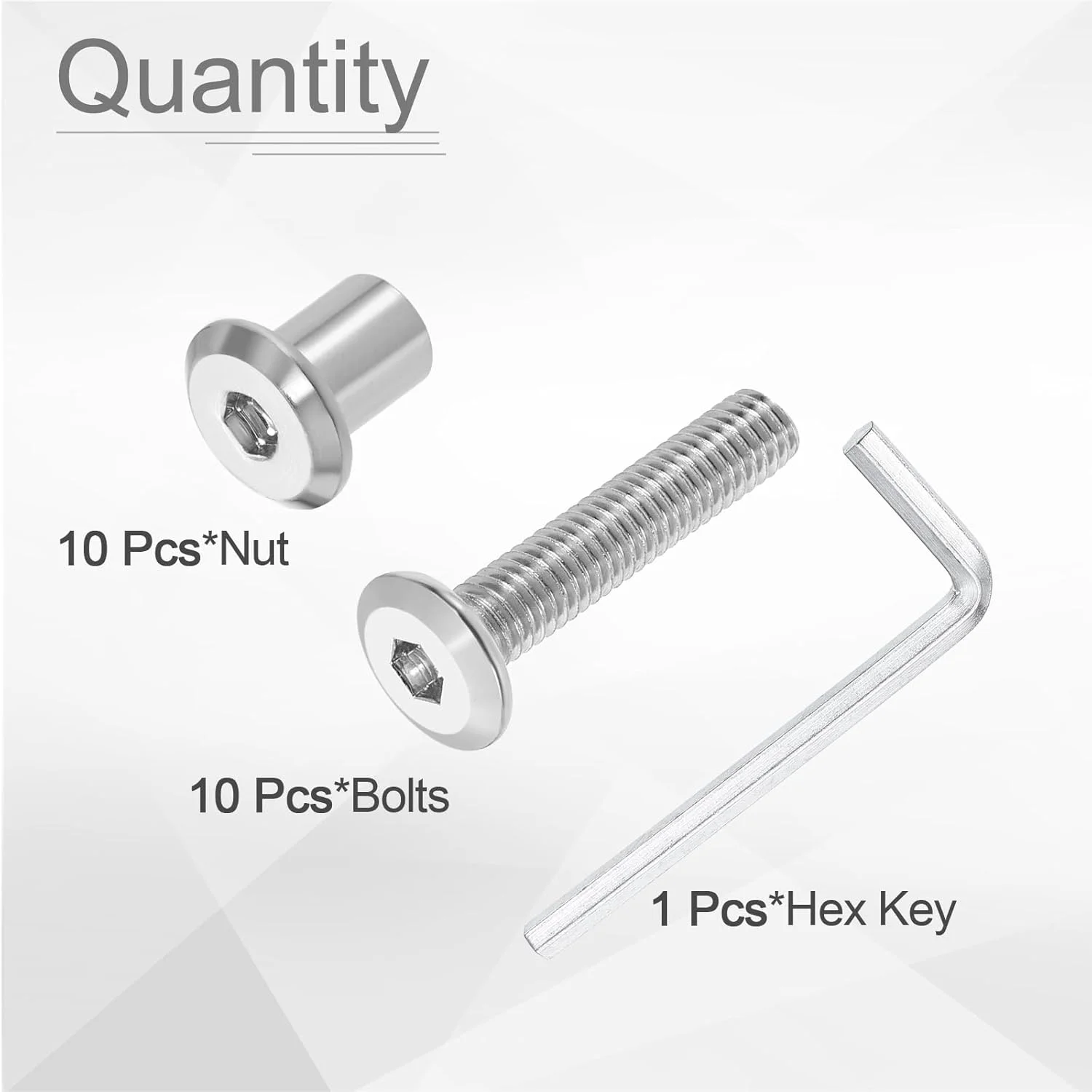 sourcing map 10 ست پیچ و مهره M6x30mm با سر استوانه ای و آچار آلن M4، پیچ و مهره اتصال مبلمان برای تسمه فرورفته مبلمان، نقره ای sourcing map 10 ست پیچ و مهره M6x30mm با سر استوانه ای و آچار آلن M4، پیچ و مهره اتصال مبلمان برای تسمه فرورفته مبلمان، نقره ای