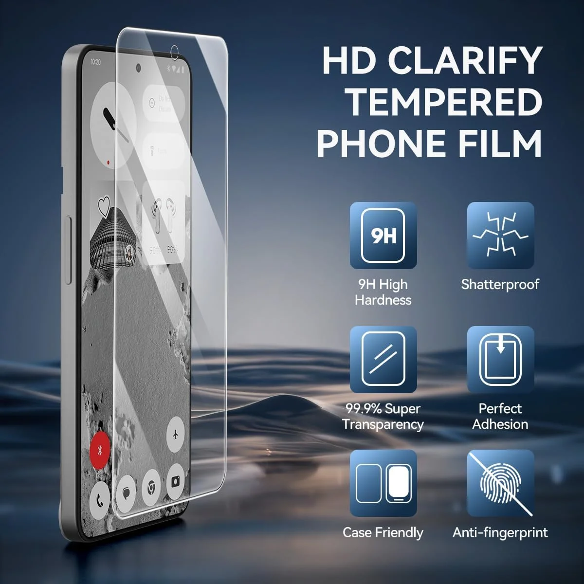 محافظ صفحه نمایش شیشه ای حرارت دیده 9H مدل T Tersely [بسته 3 عددی] برای CMF by Nothing Phone 2 Pro، سازگار با قاب، فوق العاده شفاف، ضد خرد شدن و ضد خش