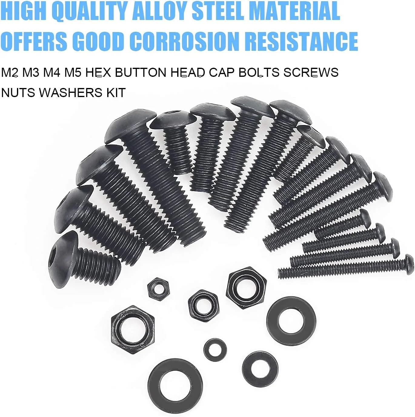 مجموعه 1220 عددی پیچ و مهره و واشر آلیاژ فولادی گرید 10.9 DYWISHKEY با سر دکمه ای شش گوش M2 M3 M4 M5 به همراه آچار آلن مجموعه 1220 عددی پیچ و مهره و واشر آلیاژ فولادی گرید 10.9 DYWISHKEY با سر دکمه ای شش گوش M2 M3 M4 M5 به همراه آچار آلن