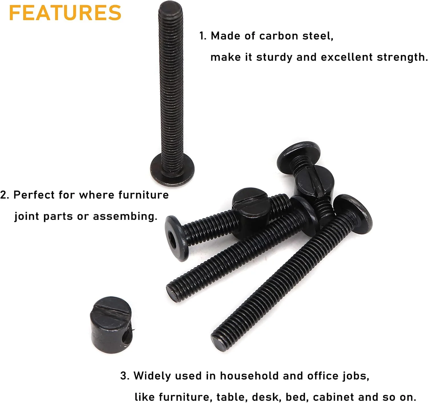 binifiMux بسته 10 عددی پیچ آلن M6 x 85mm برای تخت نوزاد و مبلمان به همراه مهره استوانه ای M6 binifiMux بسته 10 عددی پیچ آلن M6 x 85mm برای تخت نوزاد و مبلمان به همراه مهره استوانه ای M6