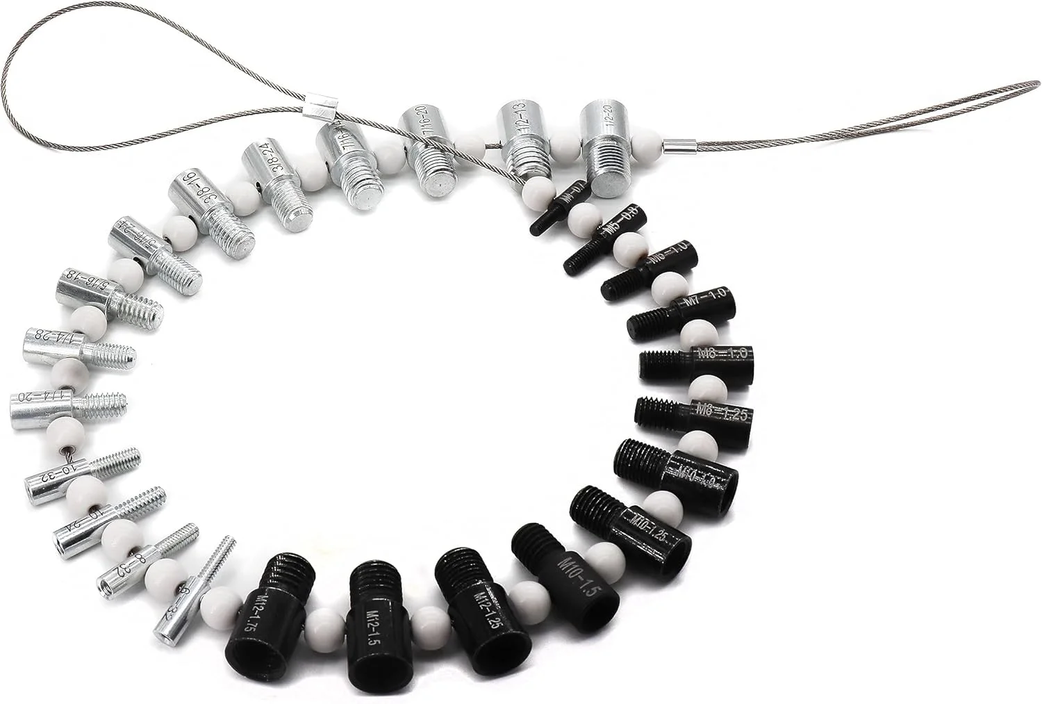 binifiMux ابزار بررسی رزوه پیچ و مهره، ابزار بررسی رزوه پیچ و مهره متریک SAE، 26 گیج نر و ماده، 14 اینچی، 12 متریک