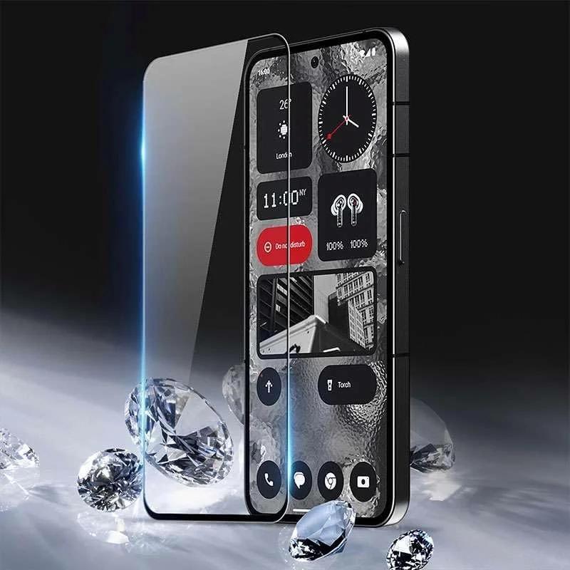 محافظ صفحه نمایش BURAQ 5D برای Nothing Phone 2A، پوشش کامل، شیشه تمپر شده 9H فوق شفاف HD، محافظ صفحه نمایش با نصب آسان برای Nothing Phone 2A