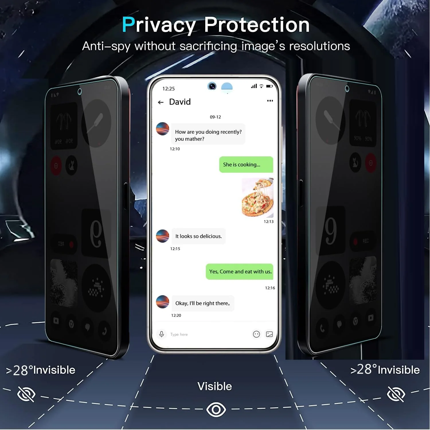 (2+2 عدد) محافظ صفحه نمایش حریم خصوصی QIXUZENI سازگار با Nothing CMF Phone 2 Pro به همراه محافظ لنز دوربین، شیشه حرارت دیده، [ضد جاسوسی] [سختی 9H] [بدون حباب] [مقاوم در برابر خراش]