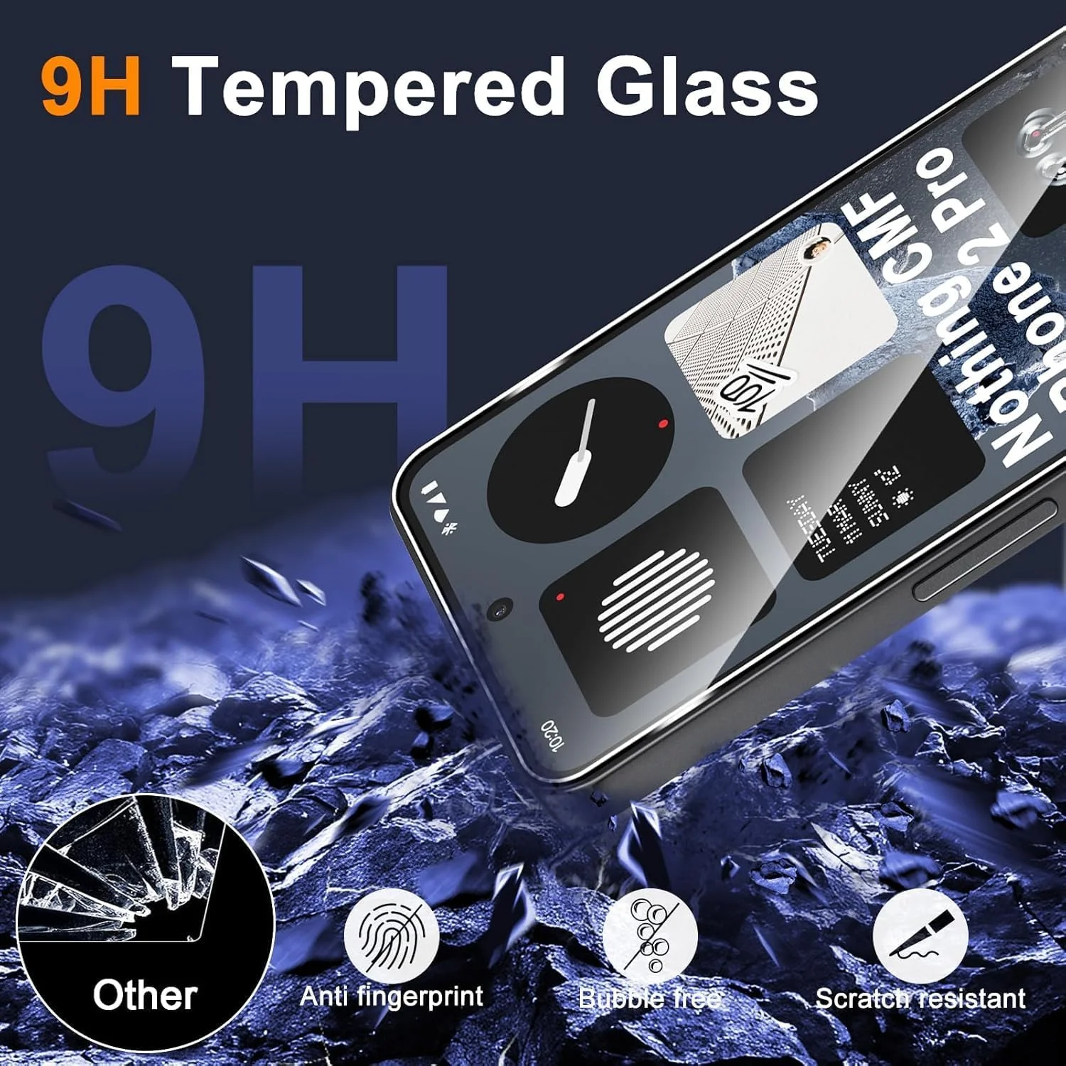 [بسته 3 عددی] محافظ صفحه نمایش شیشه ای حرارت دیده 9H Zuooiec برای گوشی Nothing CMF Phone 2 Pro، محافظت با اثر انگشت، نصب آسان، فوق العاده شفاف، حساسیت لمسی، فیلم ضد خش