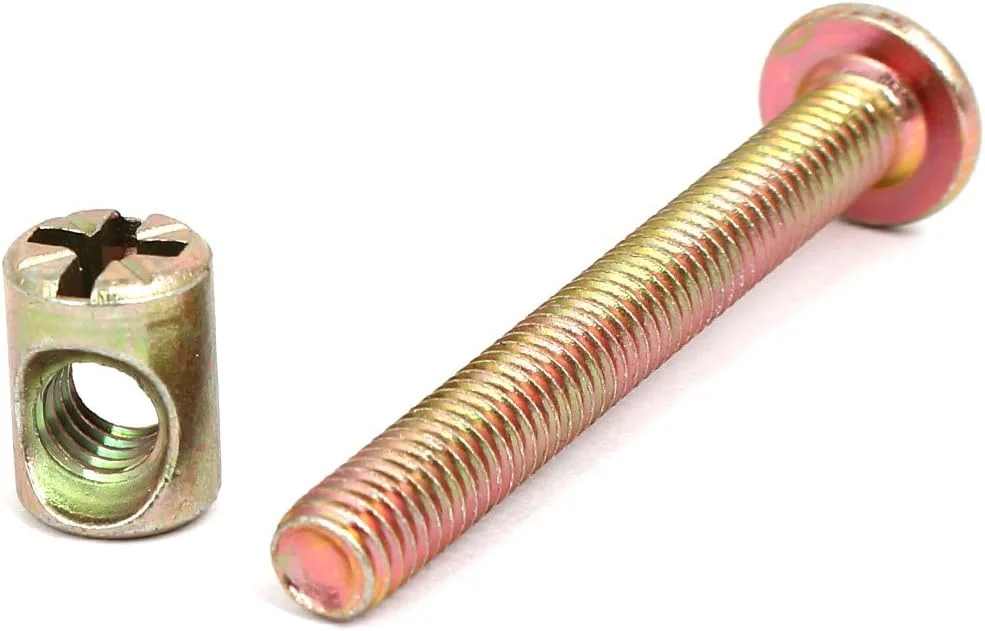 پیچ اتصال مبلمان با سر سوکت شش گوش M6x50mm به همراه مهره استوانه ای، 5 ست