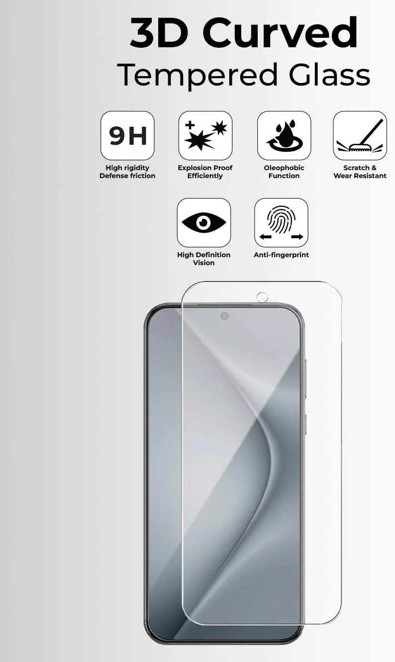 محافظ صفحه نمایش شیشه ای گلسولوژی برای ناتینگ فون 3A پرو، شیشه حرارت دیده با سختی 9H، مقاوم در برابر اثر انگشت و خراش