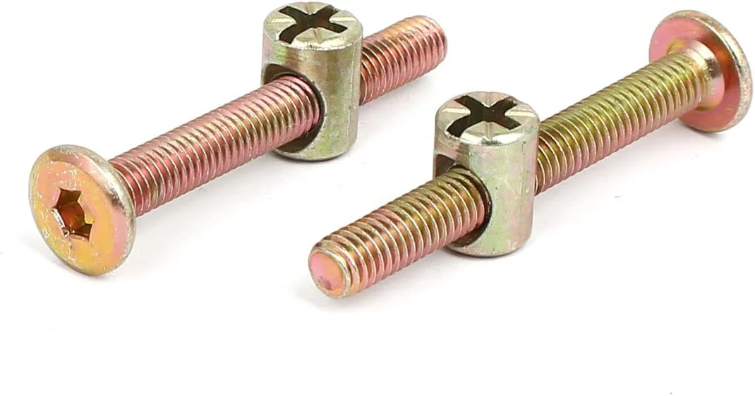 پیچ اتصال مبلمان با سر سوکت شش گوش M6x50mm به همراه مهره استوانه ای، 5 ست