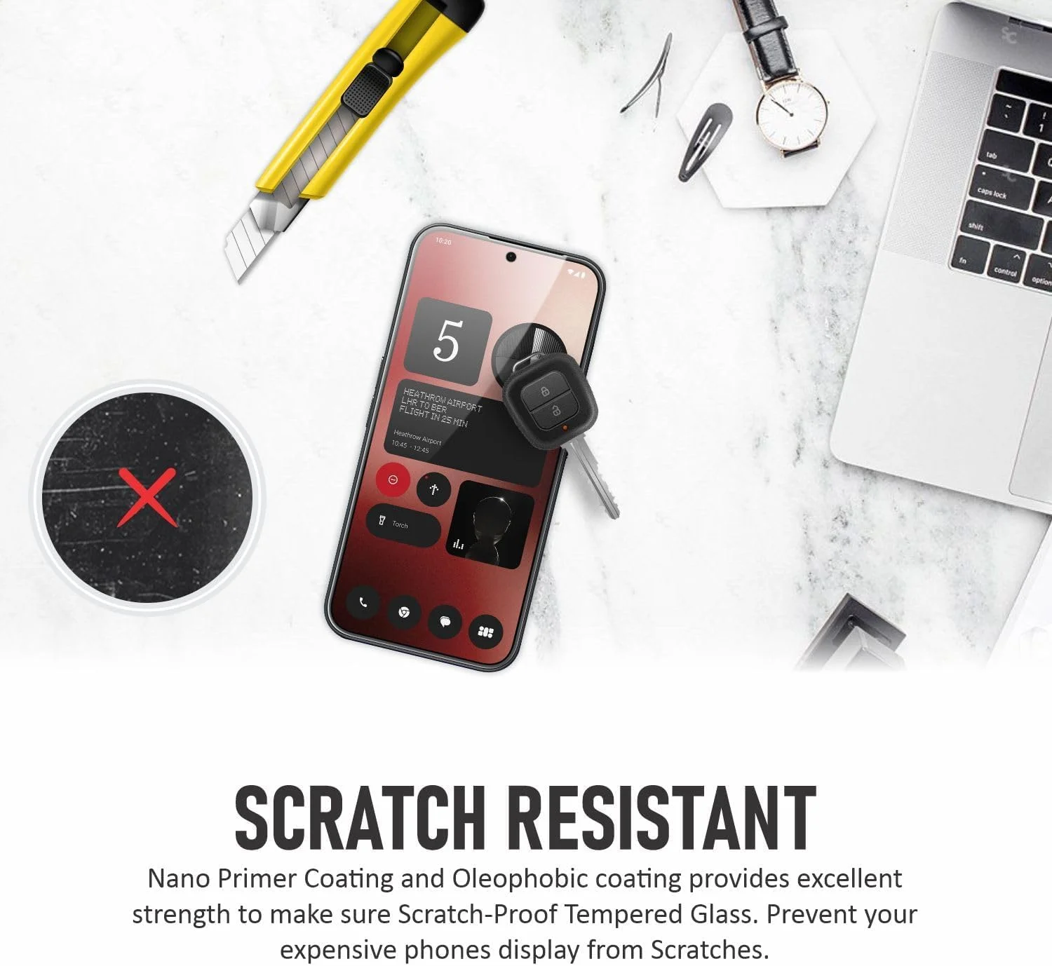 محافظ صفحه نمایش Muzz برای Nothing CMF Phone 1، بسته 3 عددی شیشه حرارت دیده HD، محافظت کامل از صفحه نمایش، مقاوم در برابر خراش، بدون حباب، شفاف (Nothing CMF Phone 1 (2024))