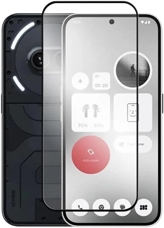 محافظ صفحه نمایش Muzz Nothing Phone 2a، چسب کامل، بدون حباب، ضد خش، ضد اثر انگشت، سختی 9H، لبه منحنی سه بعدی شیشه ای حرارت دیده برای Nothing Phone 2a 2024 شیشه مشکی 5D (1)