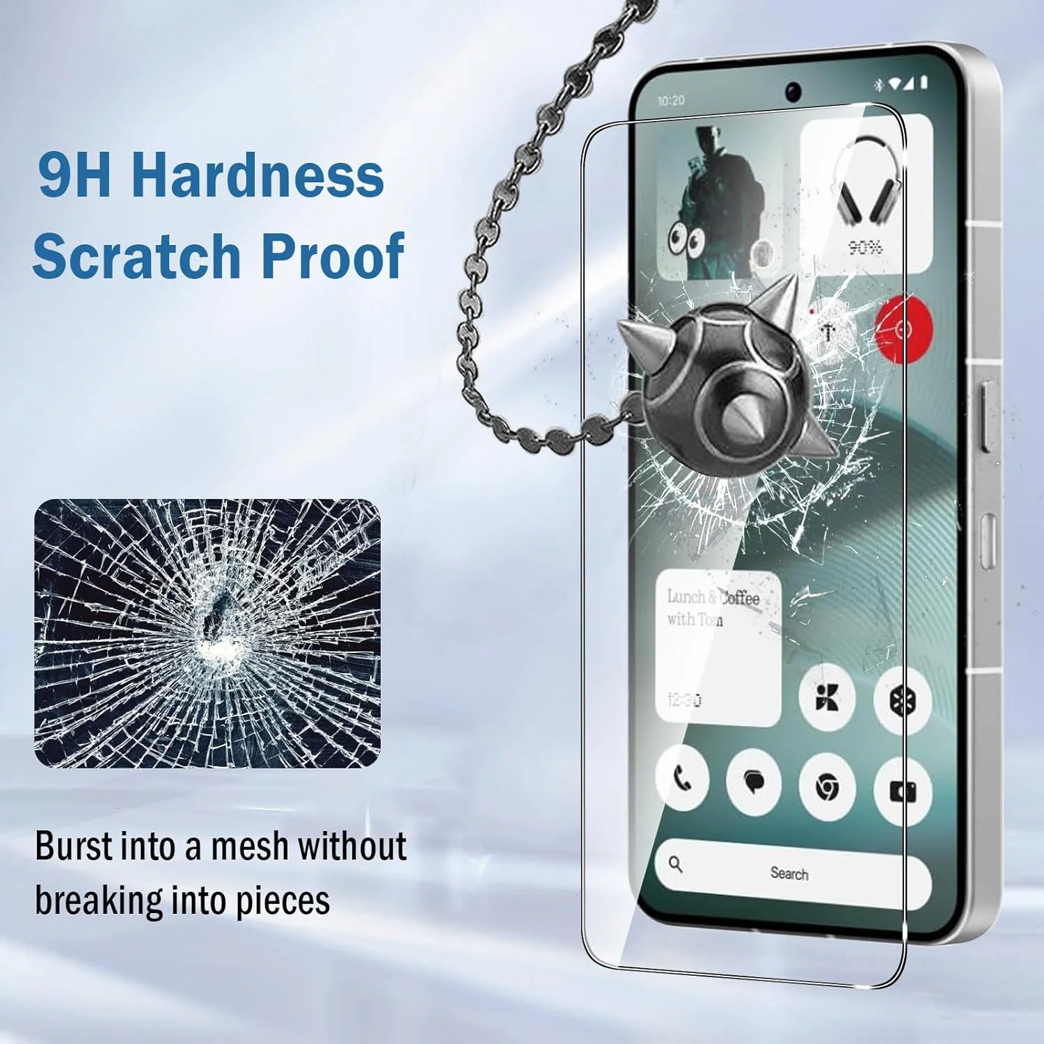 محافظ صفحه نمایش شیشه ای تمپرد Natbok 2 + 2 عددی برای ناتینگ فون (3) 5G به همراه 2 محافظ لنز دوربین عقب، [بدون حباب] [ضد خش]، شیشه شفاف HD، نصب آسان