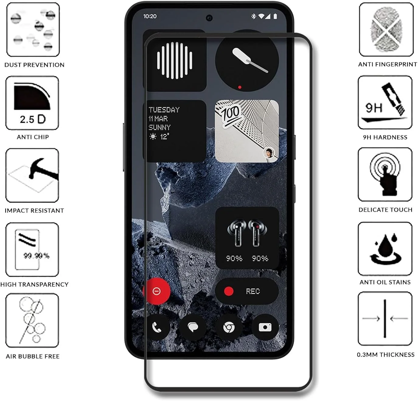 Screen Protector for Nothing CMF Phone 2 Pro Tempered Glass Screen Protector 9H Hardness Anti Fingerprint Scratch Resistance for CMF by Nothing Phone 2 Pro