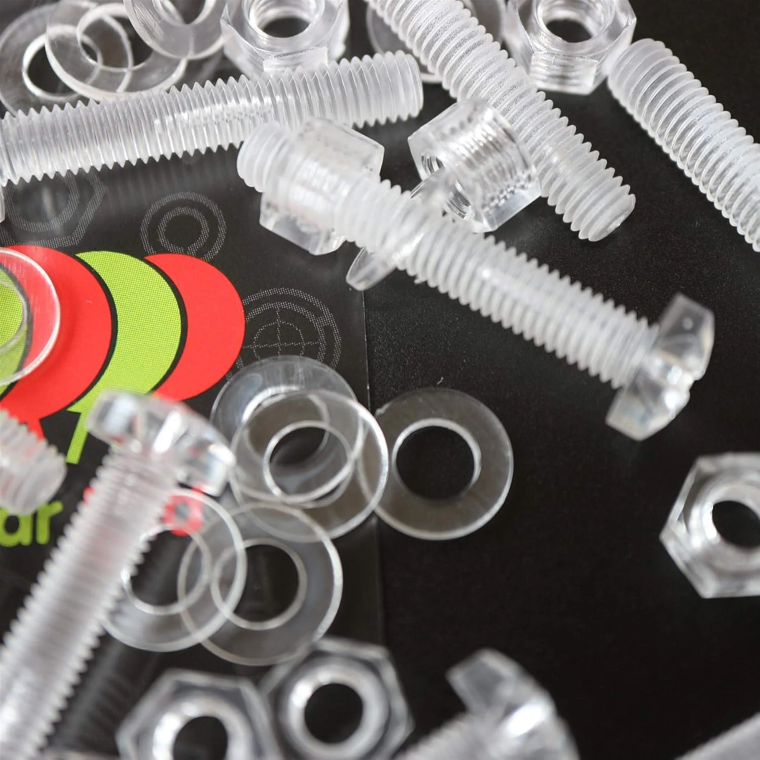 مجموعه 60 عددی پیچ و مهره و واشر شفاف اکریلیک M5 x 30mm کاترپیلار - پیچ های پلاستیکی اکریلیک، 13/64" x 1 3/16