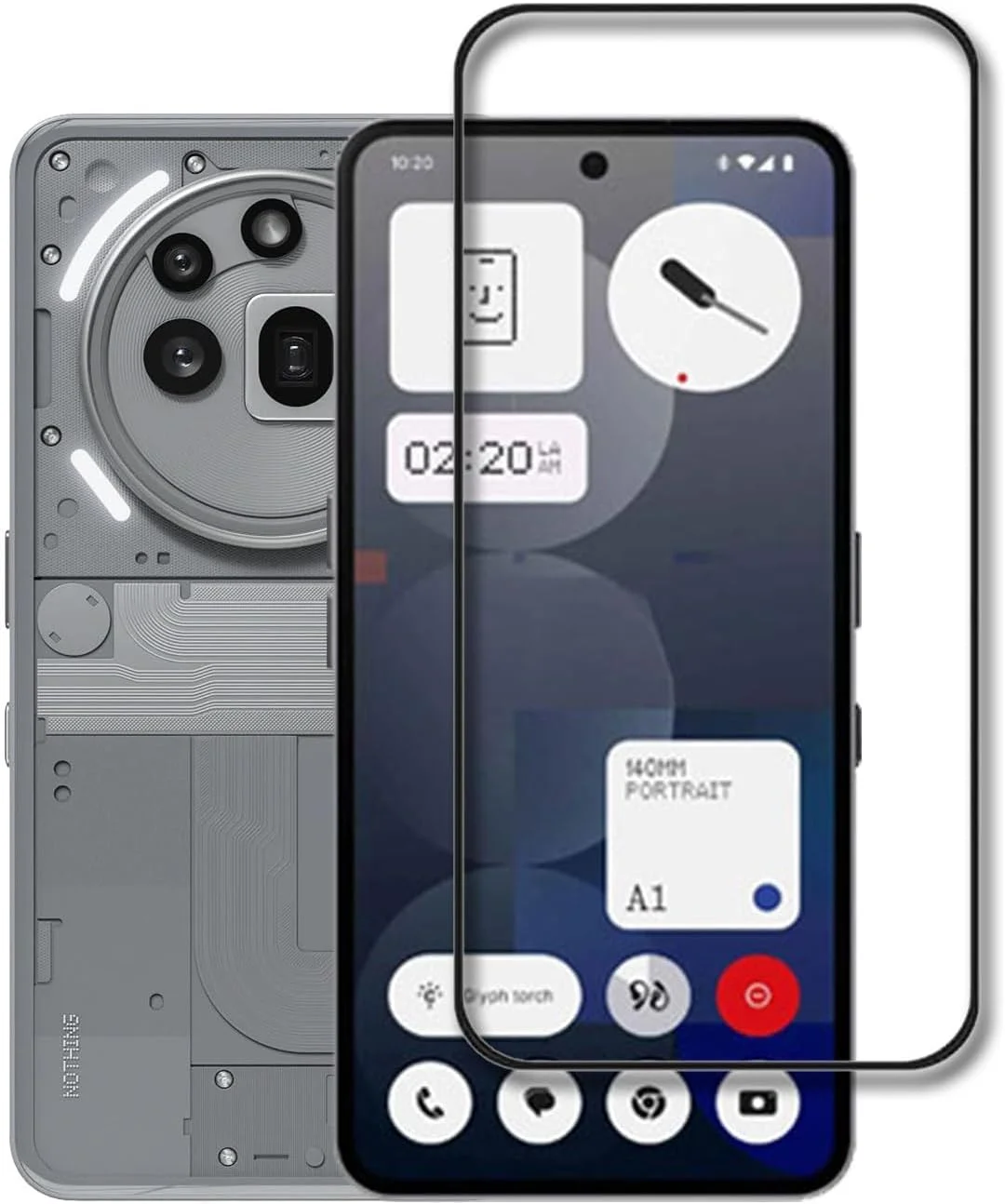 محافظ صفحه نمایش شیشه ای حرارت دیده با سختی 9H، مقاوم در برابر اثر انگشت و خراش برای Nothing Phone 3A Pro