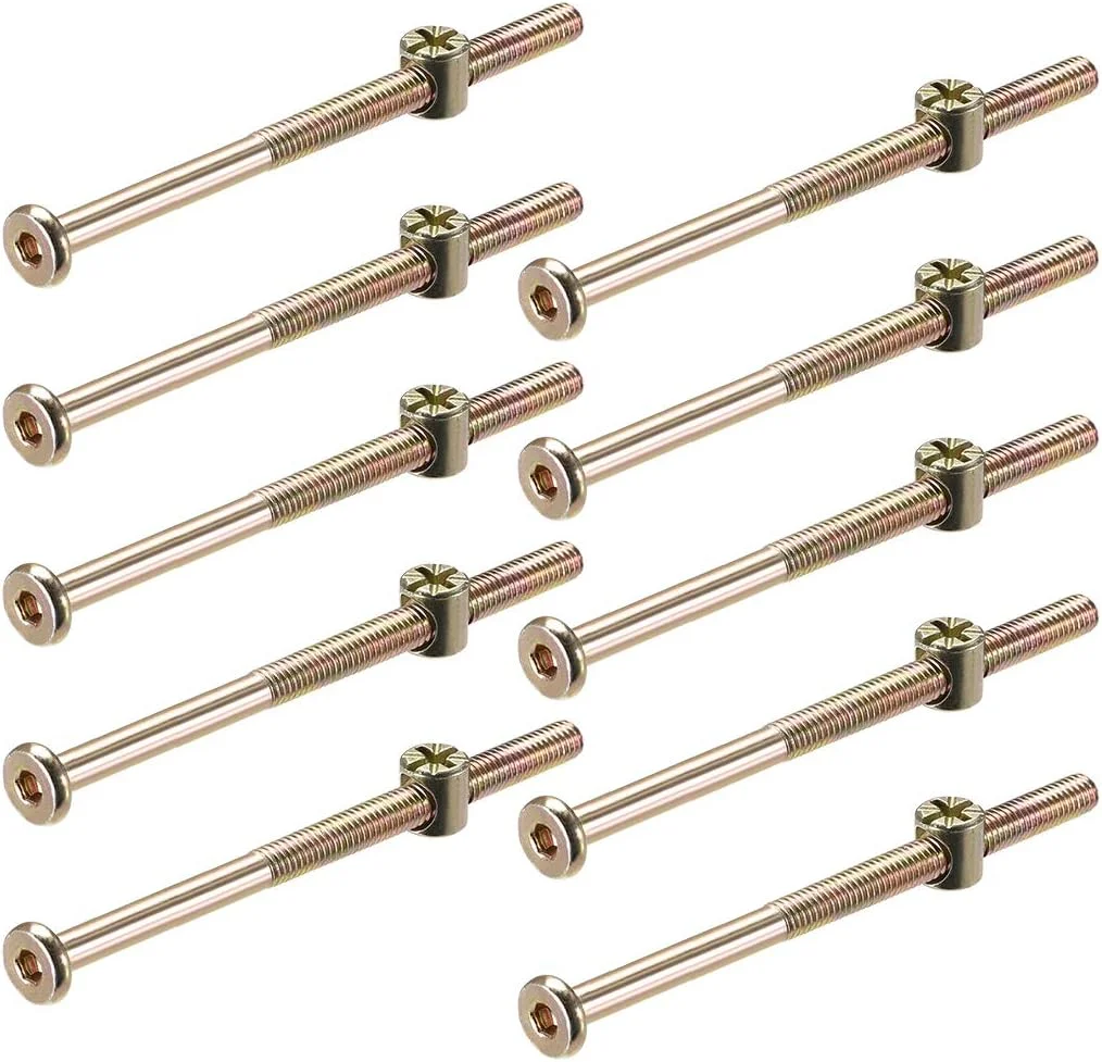 ست پیچ و مهره مبلمان M6 uxcell، پیچ سوکت شش گوش با مهره های استوانه ای، نیم دنده شیاردار فیلیپس، روکش روی، 20 ست ست پیچ و مهره مبلمان M6 uxcell، پیچ سوکت شش گوش با مهره های استوانه ای، نیم دنده شیاردار فیلیپس، روکش روی، 20 ست