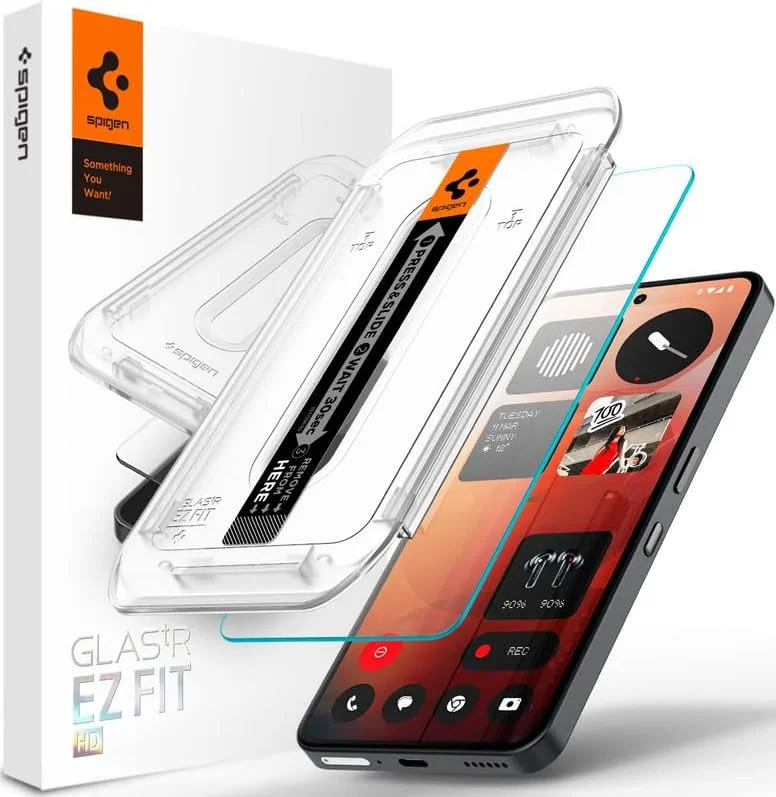 محافظ صفحه نمایش شیشه ای حرارت دیده پریمیوم Spigen GLAStR EZ FIT HD برای ناتینگ فون (3a) / ناتینگ فون (3a PRO) سازگار با قاب [1 عدد]