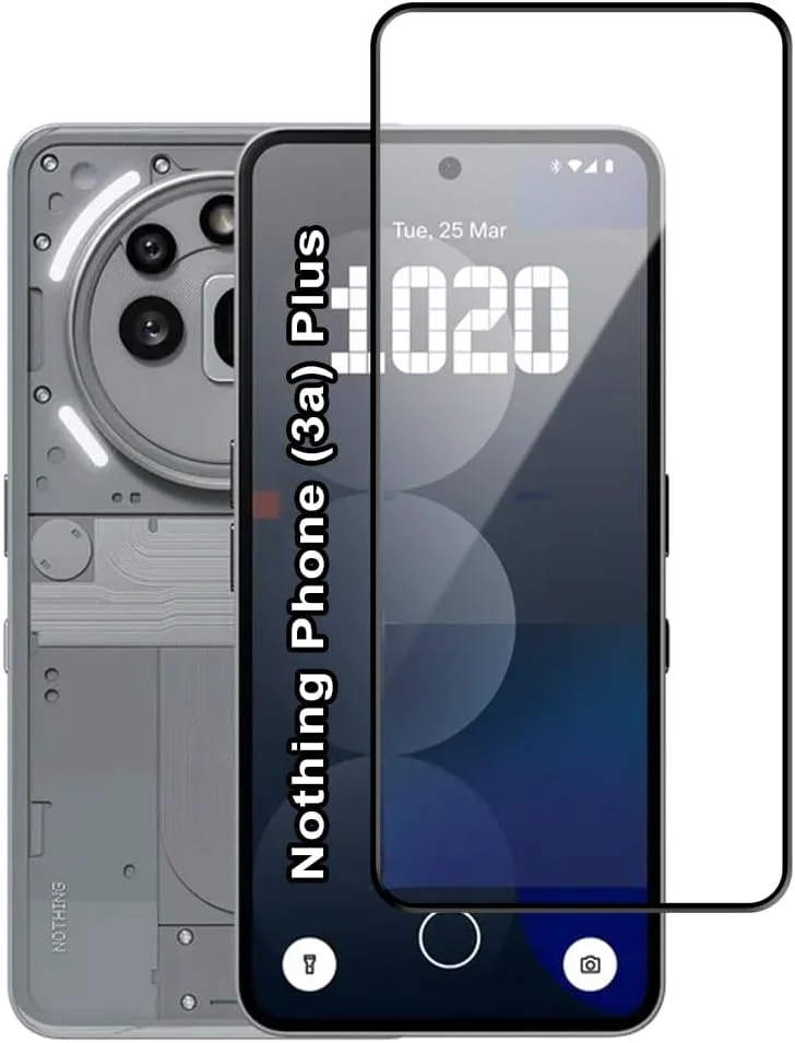 محافظ صفحه نمایش شیشه ای حرارت دیده با سختی 9H برای گوشی ناتینگ فون 3a Pro سایز 6.77 اینچ، نصب آسان بدون حباب، پوشش کامل، ضد خش و حساس به لمس