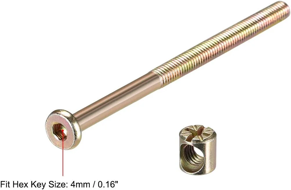 ست پیچ و مهره مبلمان M6 uxcell، پیچ سوکت شش گوش با مهره های استوانه ای، نیم دنده شیاردار فیلیپس، روکش روی، 20 ست ست پیچ و مهره مبلمان M6 uxcell، پیچ سوکت شش گوش با مهره های استوانه ای، نیم دنده شیاردار فیلیپس، روکش روی، 20 ست