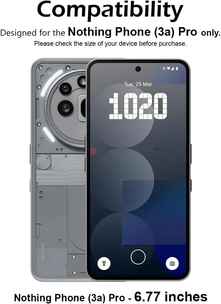 محافظ صفحه نمایش شیشه ای حرارت دیده با سختی 9H برای گوشی ناتینگ فون 3a Pro سایز 6.77 اینچ، نصب آسان بدون حباب، پوشش کامل، ضد خش و حساس به لمس