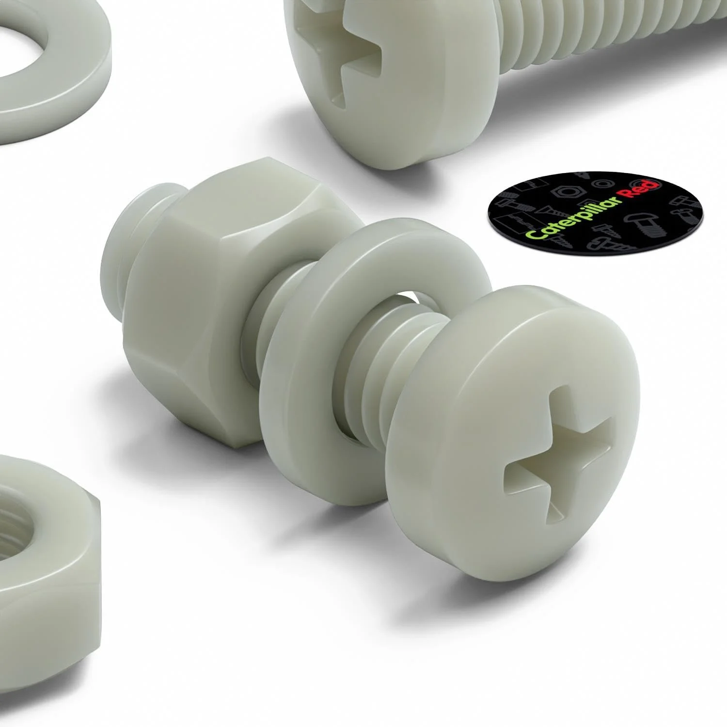 پیچ گوشتی سر پهن سوپر نایلون تقویت شده با الیاف شیشه ای قرمز کاترپیلار، M6 x 20mm، مهره و پیچ و واشر پلاستیکی، 15/64" x 25/32" پیچ گوشتی سر پهن سوپر نایلون تقویت شده با الیاف شیشه ای قرمز کاترپیلار، M6 x 20mm، مهره و پیچ و واشر پلاستیکی، 15/64" x 25/32"