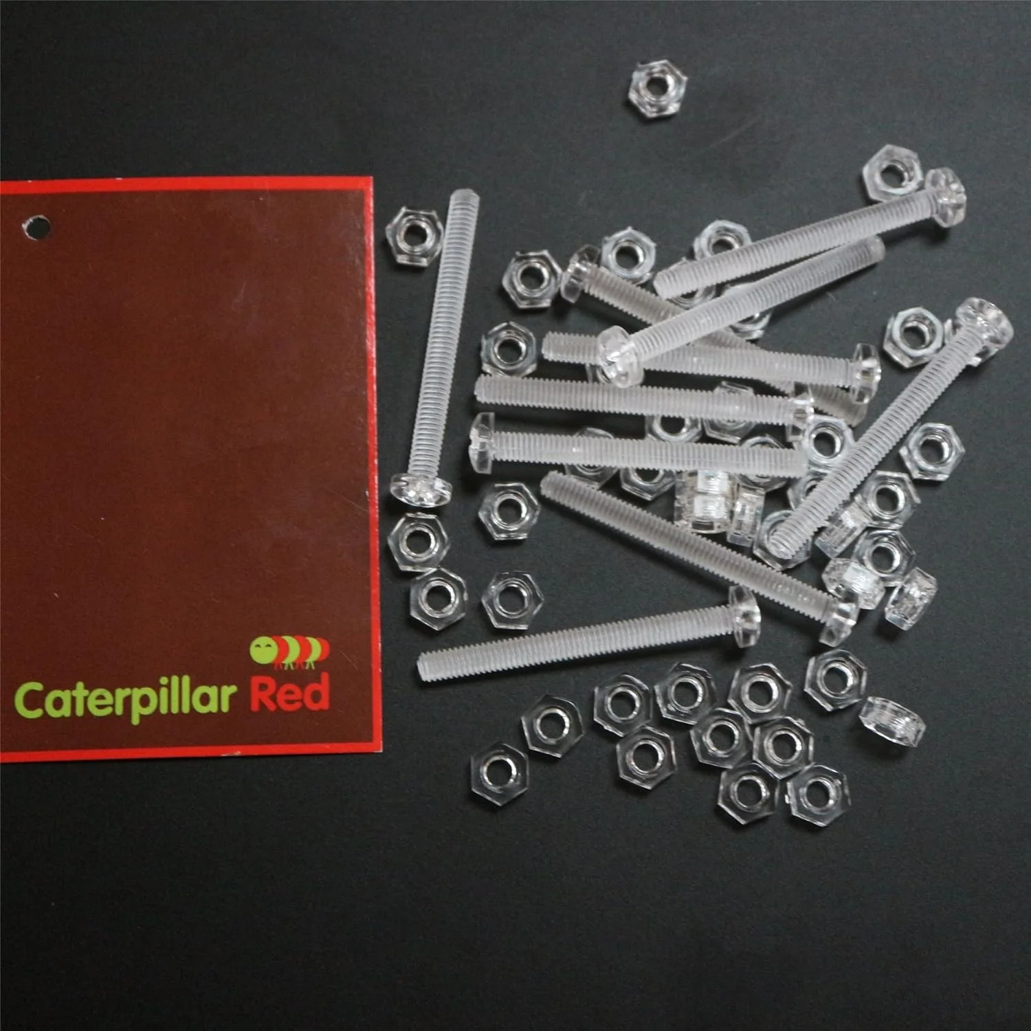 بسته 60 عددی پیچ و مهره و واشر اکریلیک شفاف کاترپیلار قرمز، M4 x 40mm - پیچ های پلاستیکی اکریلیک، 5/32" x 1-37/64 بسته 60 عددی پیچ و مهره و واشر اکریلیک شفاف کاترپیلار قرمز، M4 x 40mm - پیچ های پلاستیکی اکریلیک، 5/32" x 1-37/64