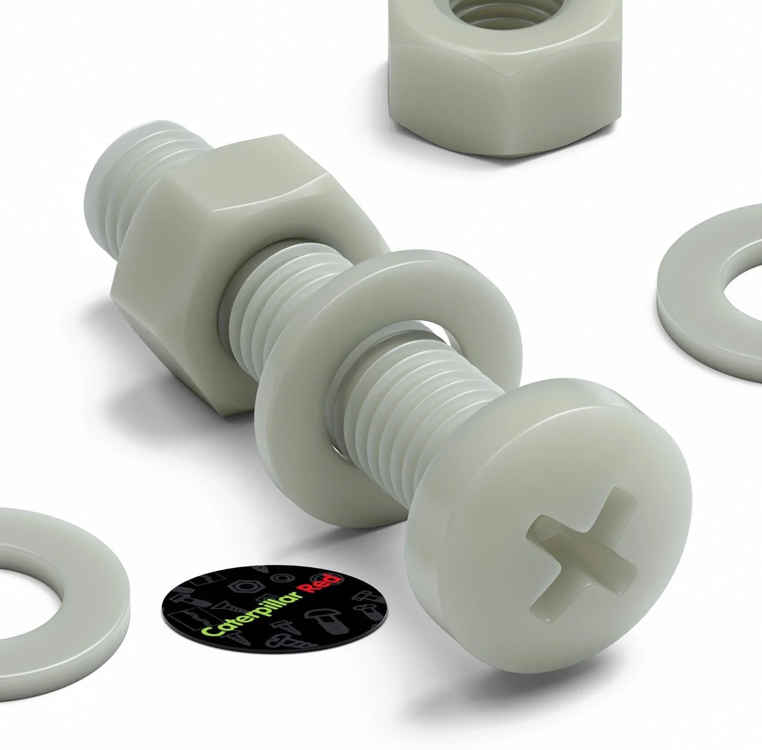 پیچ های ماشینی سر پهن سوپر نایلون تقویت شده با الیاف شیشه ای قرمز Caterpillar، 50 عدد، M8 x 40 میلی متر، مهره و پیچ های پلاستیکی، واشر، 5/16 اینچ x 1-37/64 پیچ های ماشینی سر پهن سوپر نایلون تقویت شده با الیاف شیشه ای قرمز Caterpillar، 50 عدد، M8 x 40 میلی متر، مهره و پیچ های پلاستیکی، واشر، 5/16 اینچ x 1-37/64