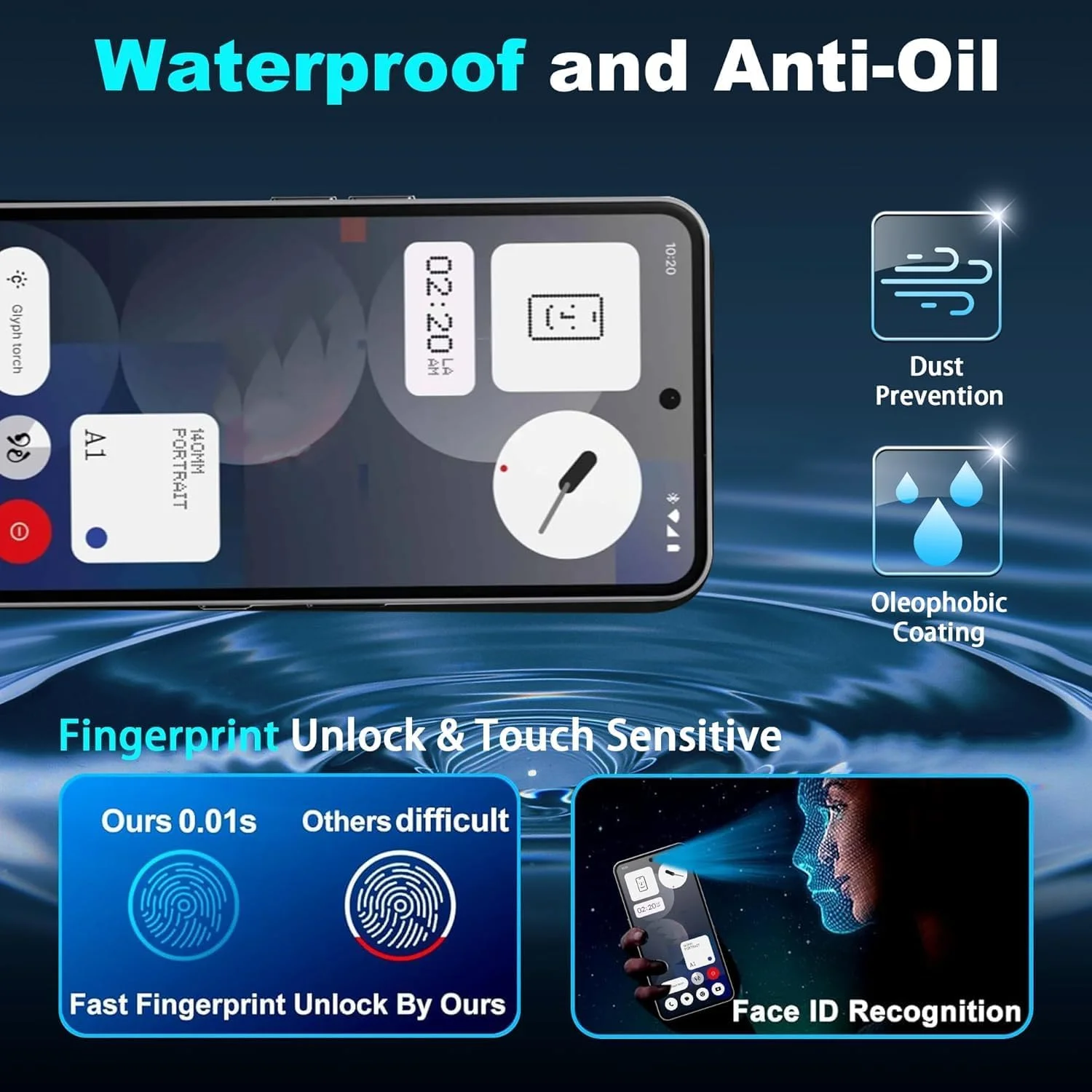 [بسته 3 عددی] محافظ صفحه نمایش شیشه ای حرارت دیده 9H Zuooiec برای Nothing Phone 3a Pro (2025)، محافظت با اثر انگشت، نصب آسان، فوق العاده شفاف، حساسیت لمسی، فیلم ضد خش