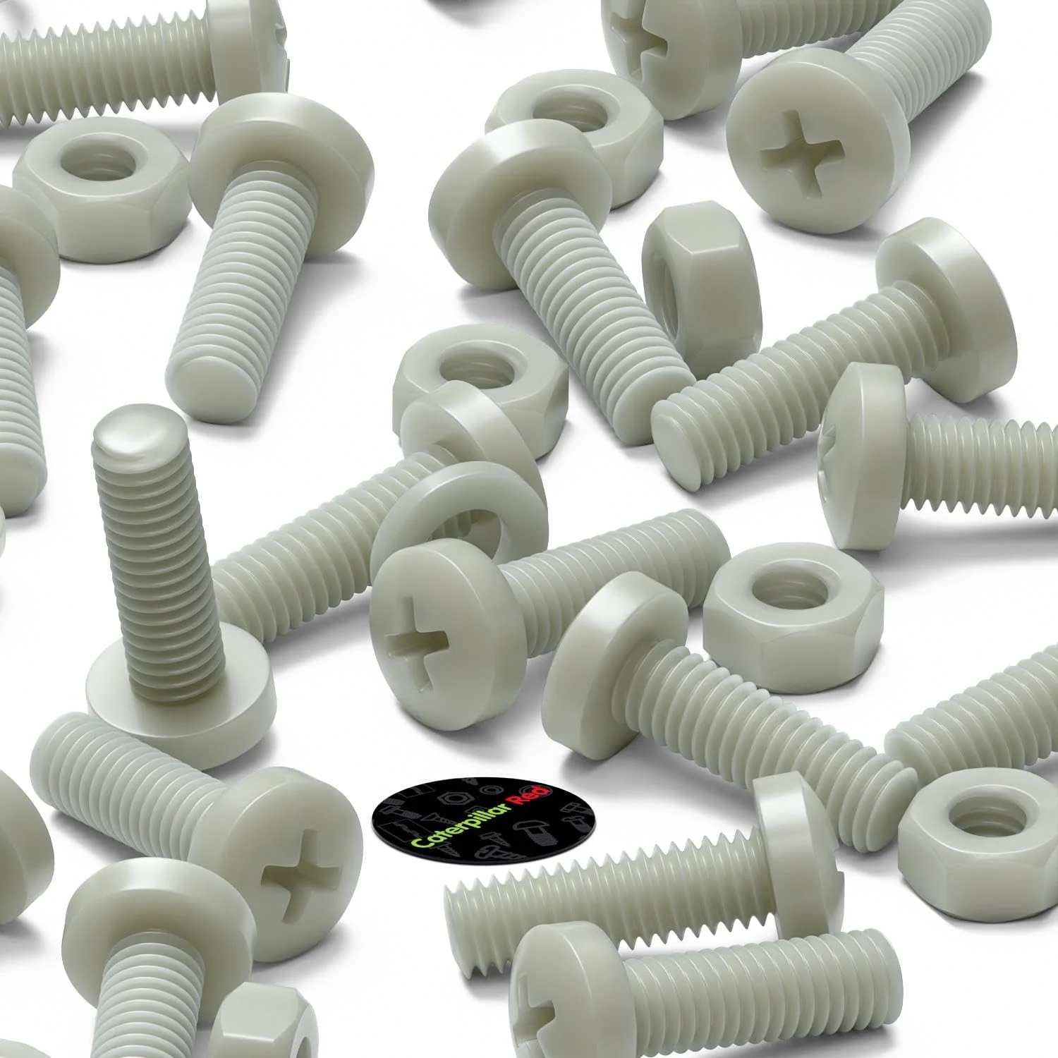 پیچ گوشتی سر پهن سوپر نایلون تقویت شده با الیاف شیشه ای قرمز کاترپیلار، M6 x 20mm، مهره و پیچ و واشر پلاستیکی، 15/64" x 25/32" پیچ گوشتی سر پهن سوپر نایلون تقویت شده با الیاف شیشه ای قرمز کاترپیلار، M6 x 20mm، مهره و پیچ و واشر پلاستیکی، 15/64" x 25/32"