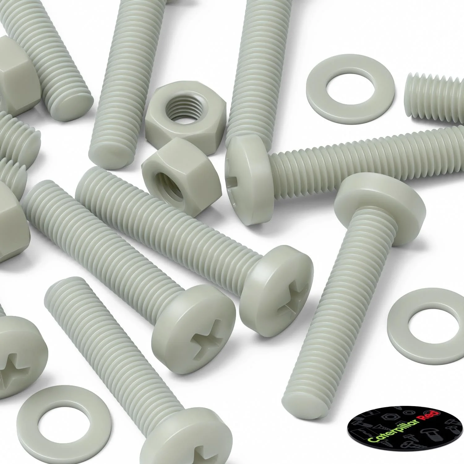 پیچ های ماشینی سر پهن سوپر نایلون تقویت شده با الیاف شیشه ای قرمز Caterpillar، 50 عدد، M8 x 40 میلی متر، مهره و پیچ های پلاستیکی، واشر، 5/16 اینچ x 1-37/64 پیچ های ماشینی سر پهن سوپر نایلون تقویت شده با الیاف شیشه ای قرمز Caterpillar، 50 عدد، M8 x 40 میلی متر، مهره و پیچ های پلاستیکی، واشر، 5/16 اینچ x 1-37/64