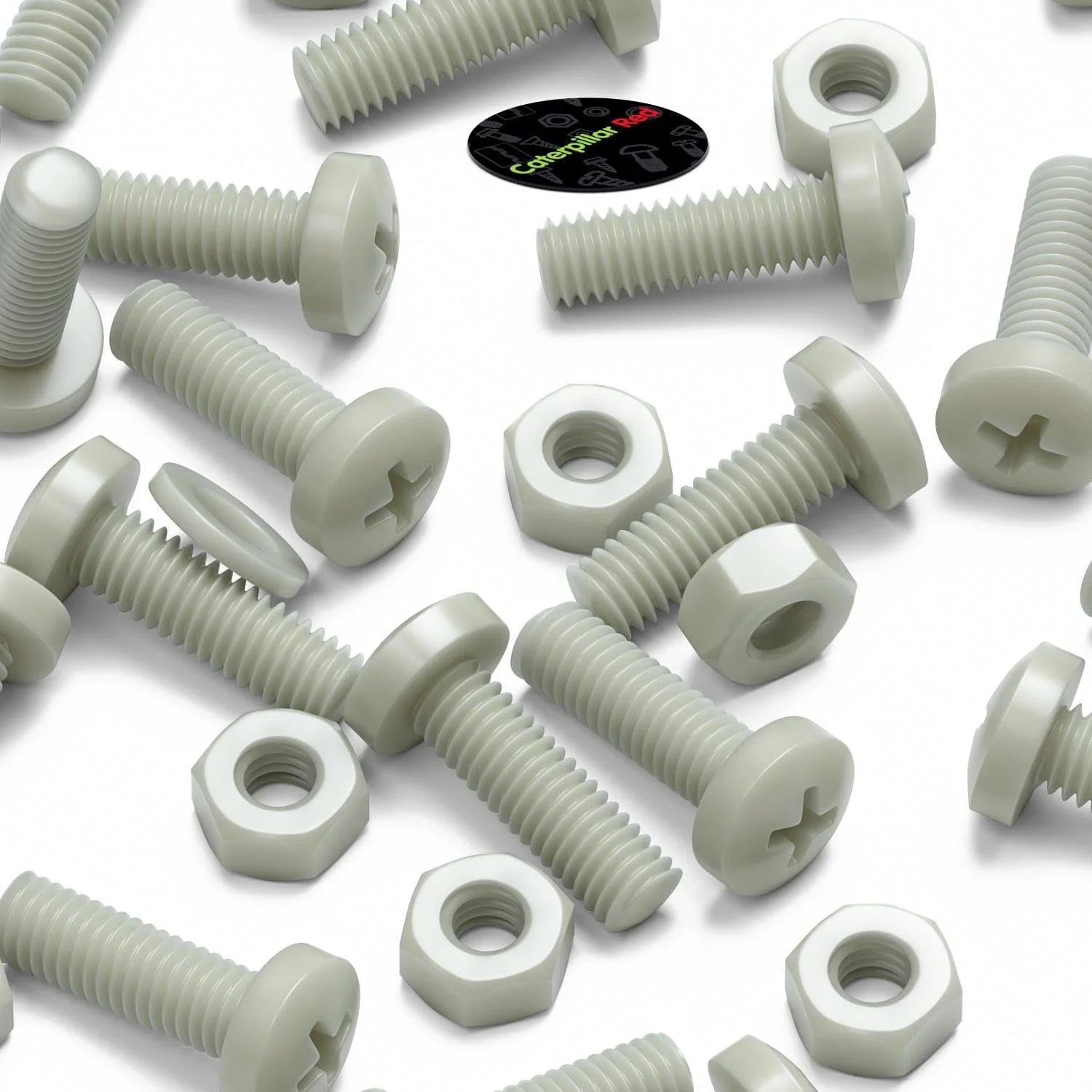 پیچ گوشتی سر پهن سوپر نایلون تقویت شده با الیاف شیشه ای قرمز کاترپیلار، M6 x 20mm، مهره و پیچ و واشر پلاستیکی، 15/64" x 25/32" پیچ گوشتی سر پهن سوپر نایلون تقویت شده با الیاف شیشه ای قرمز کاترپیلار، M6 x 20mm، مهره و پیچ و واشر پلاستیکی، 15/64" x 25/32"