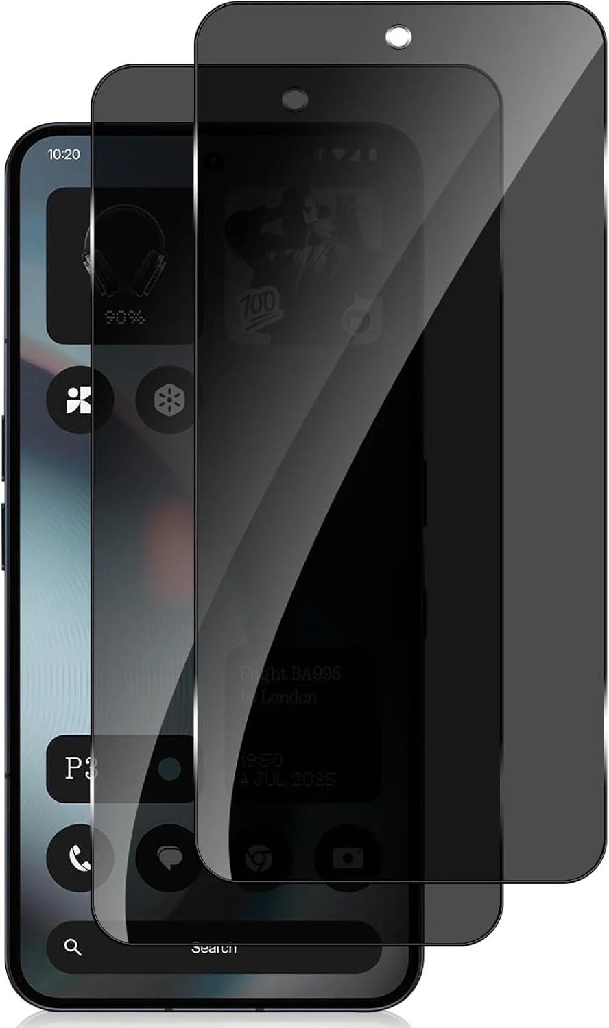 محافظ صفحه نمایش حریم خصوصی HeeYeal (دو عددی) سازگار با Nothing Phone (3) 5G، [سختی 9H] [سازگار با قاب] فیلم محافظ شیشه ای حرارت دیده ضد جاسوسی و ضد دید زدن برای Nothing Phone (3) 5G