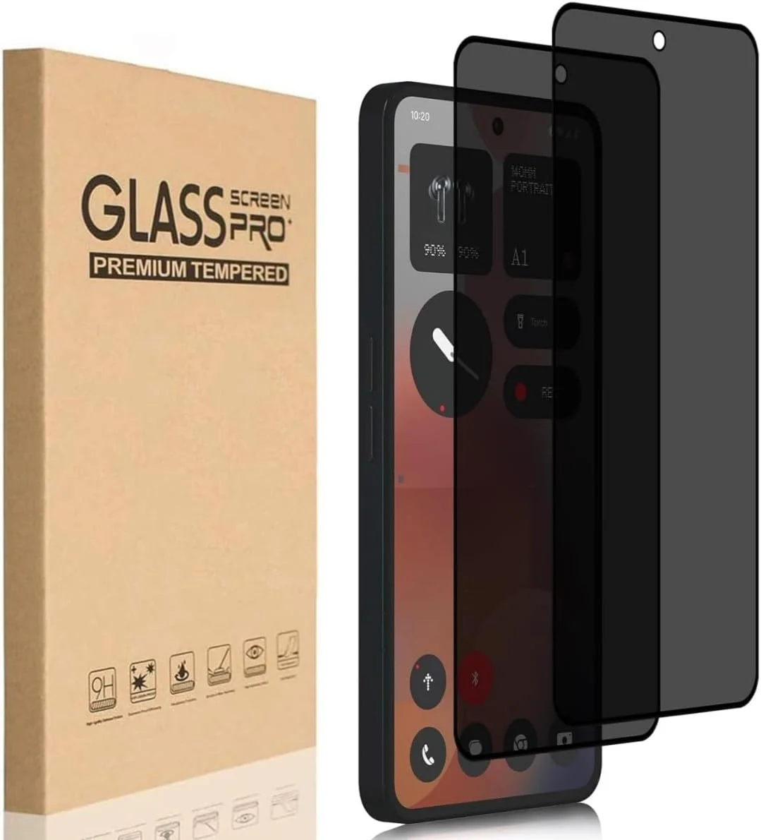 [بسته 2 عددی] محافظ صفحه نمایش شیشه ای حریم خصوصی Zuooiec برای ناتینگ فون 3 5G (2025) 【مناسب برای 3a یا 3a Pro نیست】، نصب آسان با اثر انگشت، فوق العاده شفاف، حساسیت لمسی، ضد جاسوسی