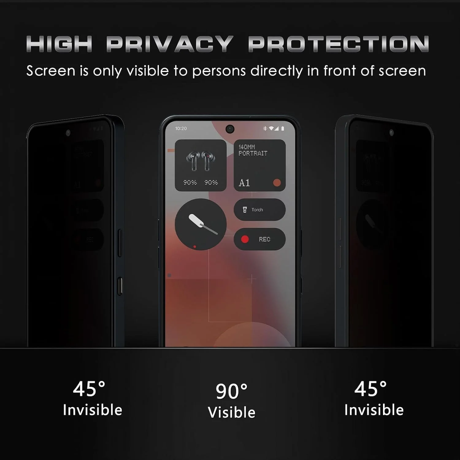 [بسته 2 عددی] محافظ صفحه نمایش شیشه ای حریم خصوصی Zuooiec برای ناتینگ فون 3 5G (2025) 【مناسب برای 3a یا 3a Pro نیست】، نصب آسان با اثر انگشت، فوق العاده شفاف، حساسیت لمسی، ضد جاسوسی