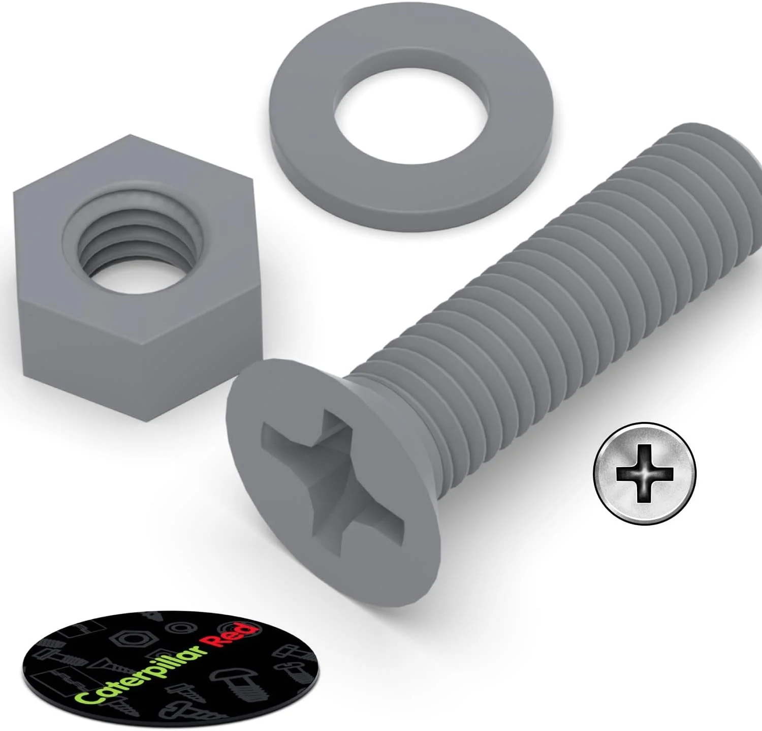 پیچ های سرتخت پلی پروپیلن (PP) کاترپیلار قرمز 20 x خاکستری، مهره و واشر، M5 x 20mm، اکریلیک، مقاوم در برابر آب، ضد خوردگی، مقاوم در برابر مواد شیمیایی، خاکستری، 13/64" x 25/32 پیچ های سرتخت پلی پروپیلن (PP) کاترپیلار قرمز 20 x خاکستری، مهره و واشر، M5 x 20mm، اکریلیک، مقاوم در برابر آب، ضد خوردگی، مقاوم در برابر مواد شیمیایی، خاکستری، 13/64" x 25/32
