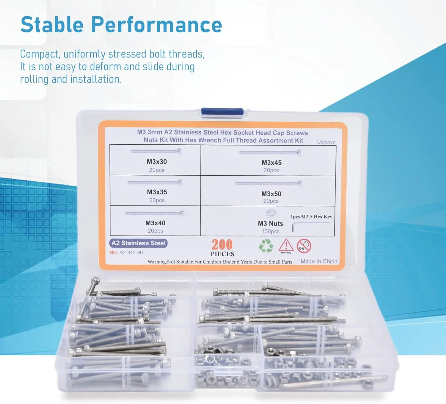 مجموعه پیچ و مهره سر شش گوش، عالی، بادوام، نصب آسان، صنعتی، خانگی، فضای باز، با مجموعه پیچ های سر سوکت شش گوش، برای صنعت (فولاد ضد زنگ) مجموعه پیچ و مهره سر شش گوش، عالی، بادوام، نصب آسان، صنعتی، خانگی، فضای باز، با مجموعه پیچ های سر سوکت شش گوش، برای صنعت (فولاد ضد زنگ)