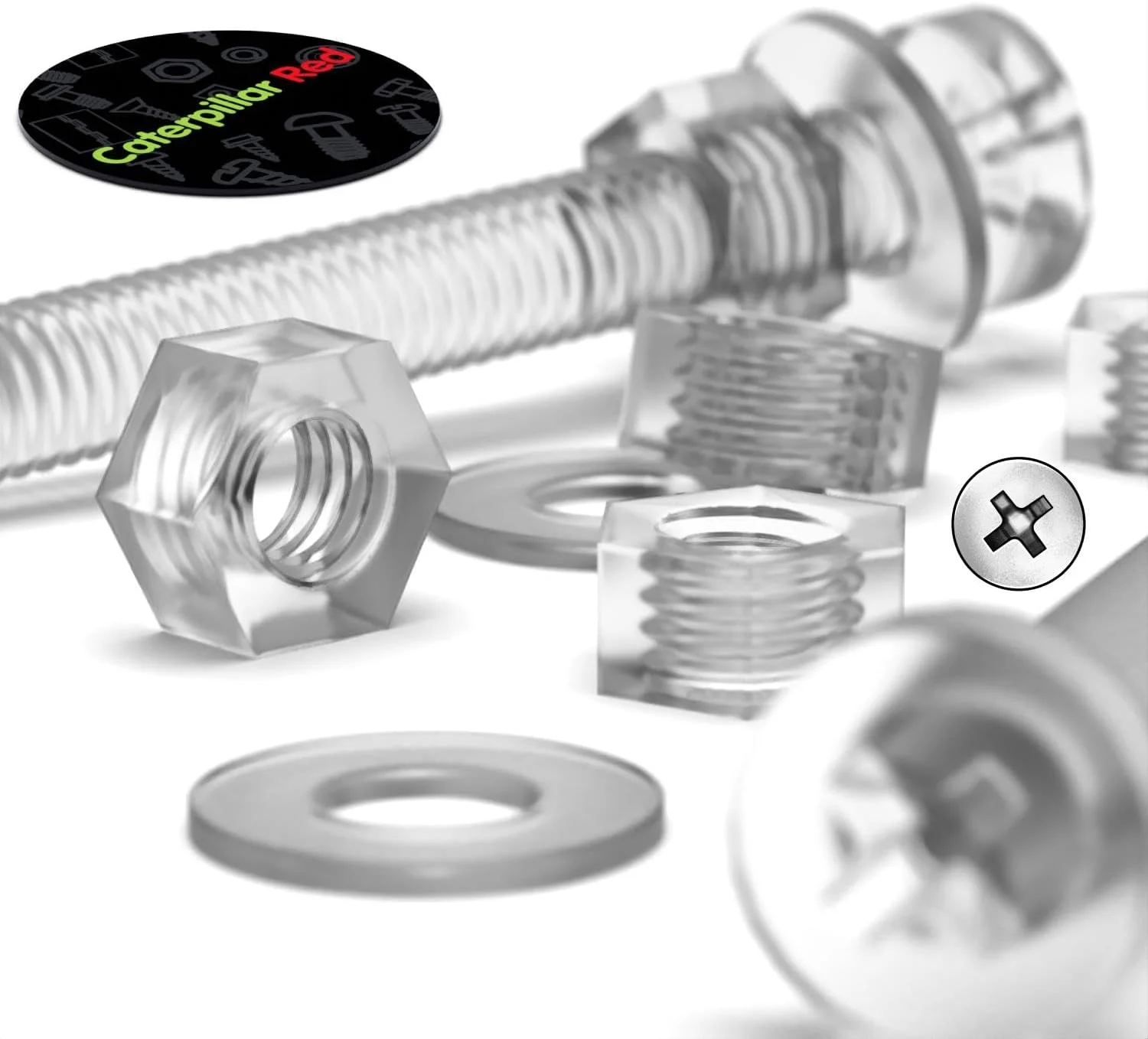 بسته 60 عددی پیچ و مهره و واشر پلاستیکی شفاف اکریلیک M3 x 25mm کاترپیلار - پیچ های پلاستیکی اکریلیک، 1/8" x 1 بسته 60 عددی پیچ و مهره و واشر پلاستیکی شفاف اکریلیک M3 x 25mm کاترپیلار - پیچ های پلاستیکی اکریلیک، 1/8" x 1