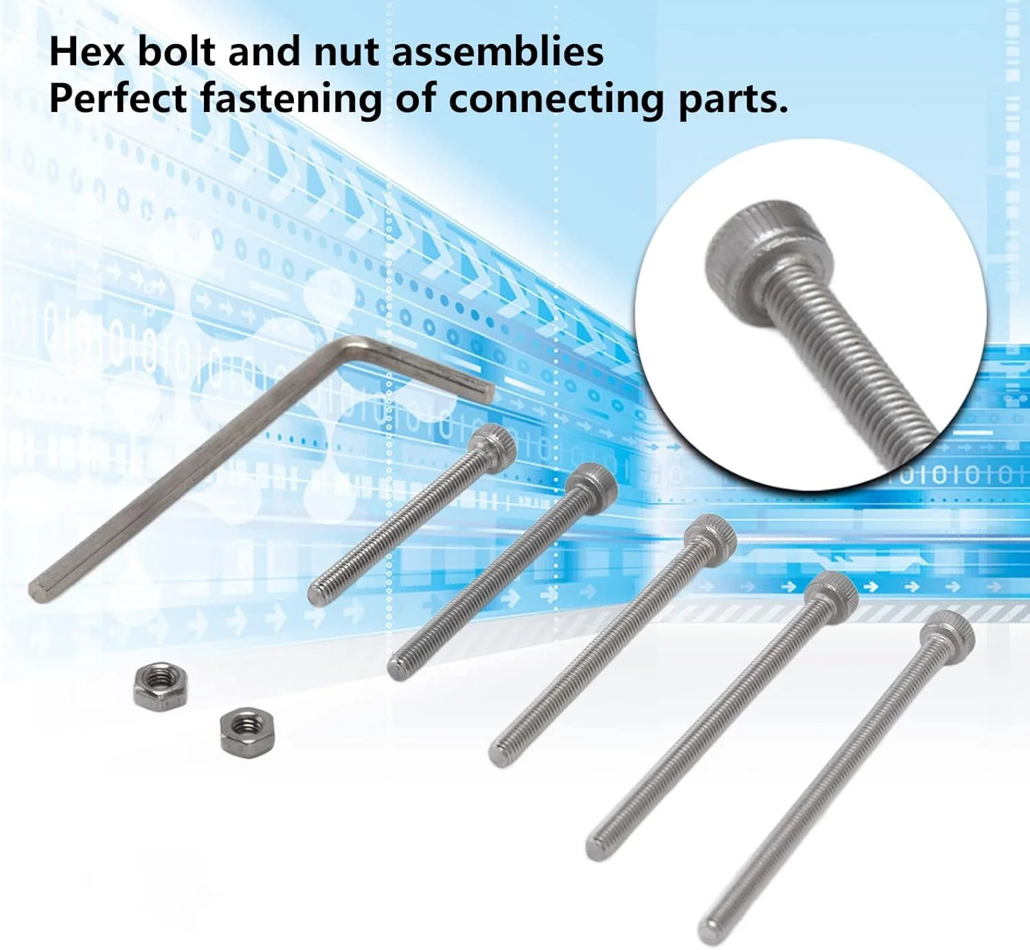 مجموعه پیچ و مهره سر شش گوش، عالی، بادوام، نصب آسان، صنعتی، خانگی، فضای باز، با مجموعه پیچ های سر سوکت شش گوش، برای صنعت (فولاد ضد زنگ) مجموعه پیچ و مهره سر شش گوش، عالی، بادوام، نصب آسان، صنعتی، خانگی، فضای باز، با مجموعه پیچ های سر سوکت شش گوش، برای صنعت (فولاد ضد زنگ)