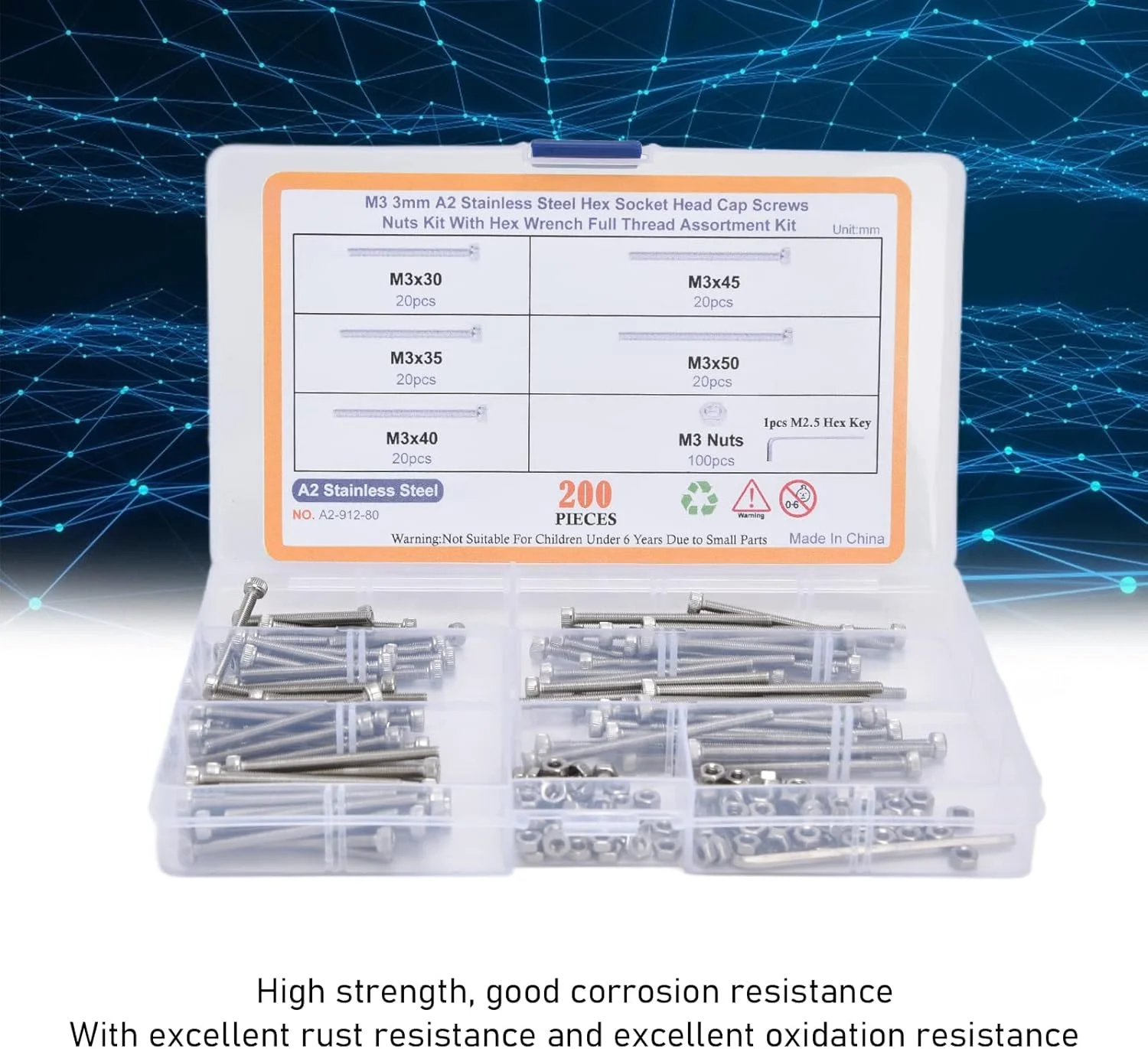 مجموعه پیچ و مهره سر شش گوش، عالی، بادوام، نصب آسان، صنعتی، خانگی، فضای باز، با مجموعه پیچ های سر سوکت شش گوش، برای صنعت (فولاد ضد زنگ) مجموعه پیچ و مهره سر شش گوش، عالی، بادوام، نصب آسان، صنعتی، خانگی، فضای باز، با مجموعه پیچ های سر سوکت شش گوش، برای صنعت (فولاد ضد زنگ)