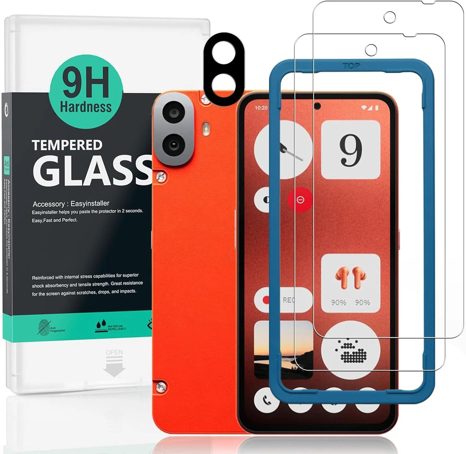 محافظ صفحه نمایش Ibywind بسته 2 عددی برای گوشی Nothing CMF Phone 1 5G 6.67 اینچی، شیشه حرارت دیده با سختی 9H، همراه با 1 عدد محافظ لنز دوربین، نصب آسان، ضد خش، بدون حباب، فوق العاده شفاف