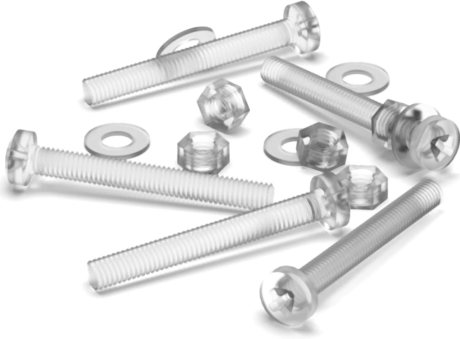 بسته 60 عددی پیچ و مهره و واشر پلاستیکی شفاف اکریلیک M3 x 25mm کاترپیلار - پیچ های پلاستیکی اکریلیک، 1/8" x 1 بسته 60 عددی پیچ و مهره و واشر پلاستیکی شفاف اکریلیک M3 x 25mm کاترپیلار - پیچ های پلاستیکی اکریلیک، 1/8" x 1