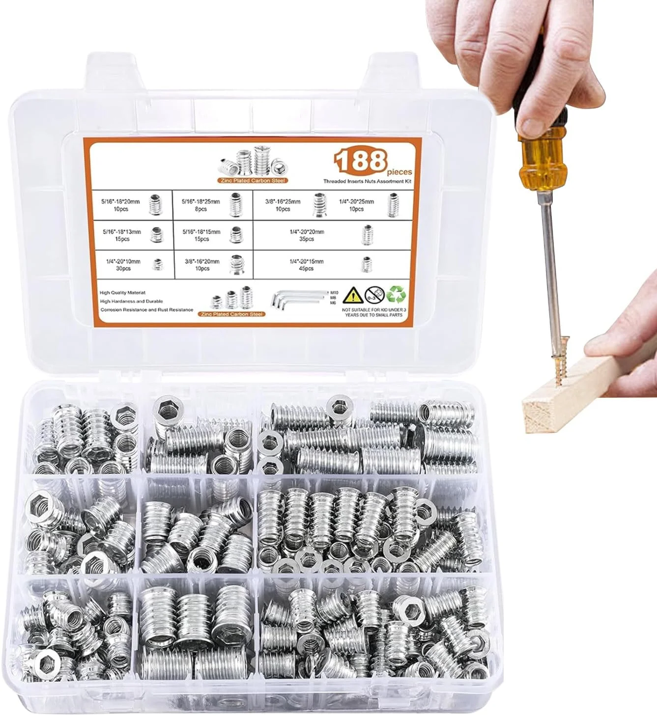 پیچ و مهره رزوه ای | مجموعه مهره های شش گوش برای مبلمان | مجموعه اتصالات پیچ با آچار شش گوش برای تخته سه لایی، فیبر، مبلمان منزل و چوب پیچ و مهره رزوه ای | مجموعه مهره های شش گوش برای مبلمان | مجموعه اتصالات پیچ با آچار شش گوش برای تخته سه لایی، فیبر، مبلمان منزل و چوب