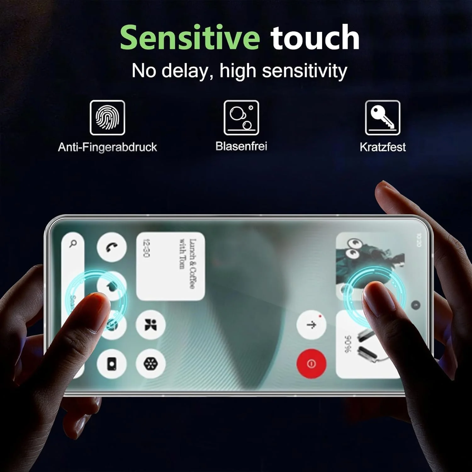 [بسته 3 عددی] محافظ صفحه نمایش شیشه ای حرارت دیده 9H Zuooiec برای Nothing Phone 3 (2025) 【مناسب برای 3a یا 3a Pro نیست】، محافظت با اثر انگشت، نصب آسان، فوق العاده شفاف، حساسیت لمسی، فیلم ضد خش