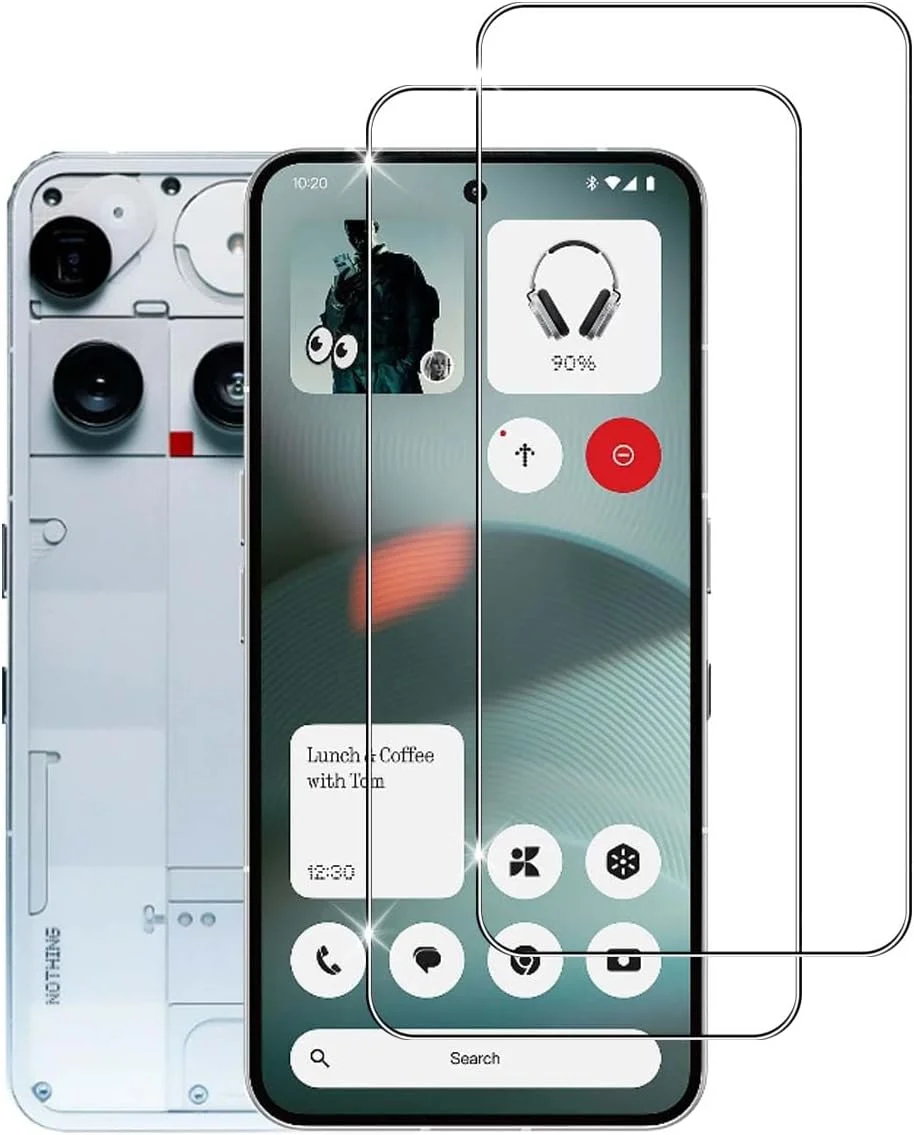 محافظ صفحه نمایش شیشه ای Lutree برای Nothing Phone 3، بسته 2 عددی، محافظ صفحه نمایش با سختی 9H، فیلم HD بدون حباب، شیشه محافظ ممتاز ضد خش