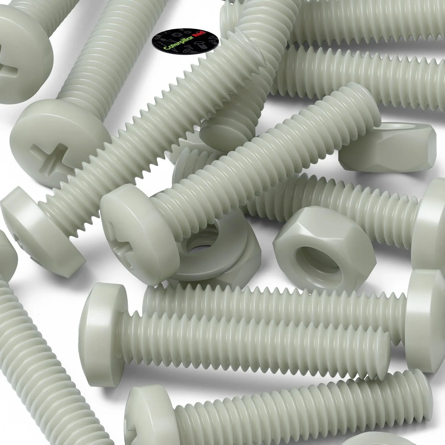 پیچهای سر پهن سوپر نایلون تقویتشده با الیاف شیشه کاترپیلار قرمز 50 عددی، پیچگوشتی خور، M4 x 20mm، مهره و پیچ پلاستیکی، واشر، 5/32" x 25/32 پیچهای سر پهن سوپر نایلون تقویتشده با الیاف شیشه کاترپیلار قرمز 50 عددی، پیچگوشتی خور، M4 x 20mm، مهره و پیچ پلاستیکی، واشر، 5/32" x 25/32