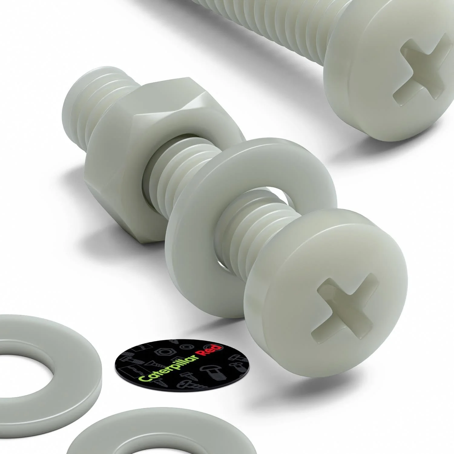 پیچهای سر پهن سوپر نایلون تقویتشده با الیاف شیشه کاترپیلار قرمز 50 عددی، پیچگوشتی خور، M4 x 20mm، مهره و پیچ پلاستیکی، واشر، 5/32" x 25/32 پیچهای سر پهن سوپر نایلون تقویتشده با الیاف شیشه کاترپیلار قرمز 50 عددی، پیچگوشتی خور، M4 x 20mm، مهره و پیچ پلاستیکی، واشر، 5/32" x 25/32