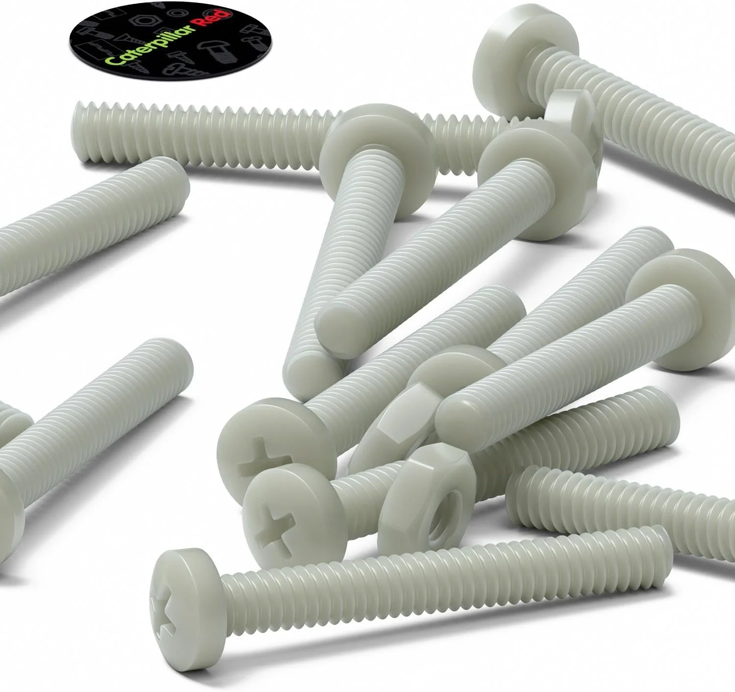 پیچ های ماشینی سر پهن سوپر نایلون تقویت شده با الیاف شیشه ای قرمز Caterpillar، 50 عدد، M2 x 16mm، مهره و پیچ پلاستیکی، واشر، 5/64 x 5/8 پیچ های ماشینی سر پهن سوپر نایلون تقویت شده با الیاف شیشه ای قرمز Caterpillar، 50 عدد، M2 x 16mm، مهره و پیچ پلاستیکی، واشر، 5/64 x 5/8