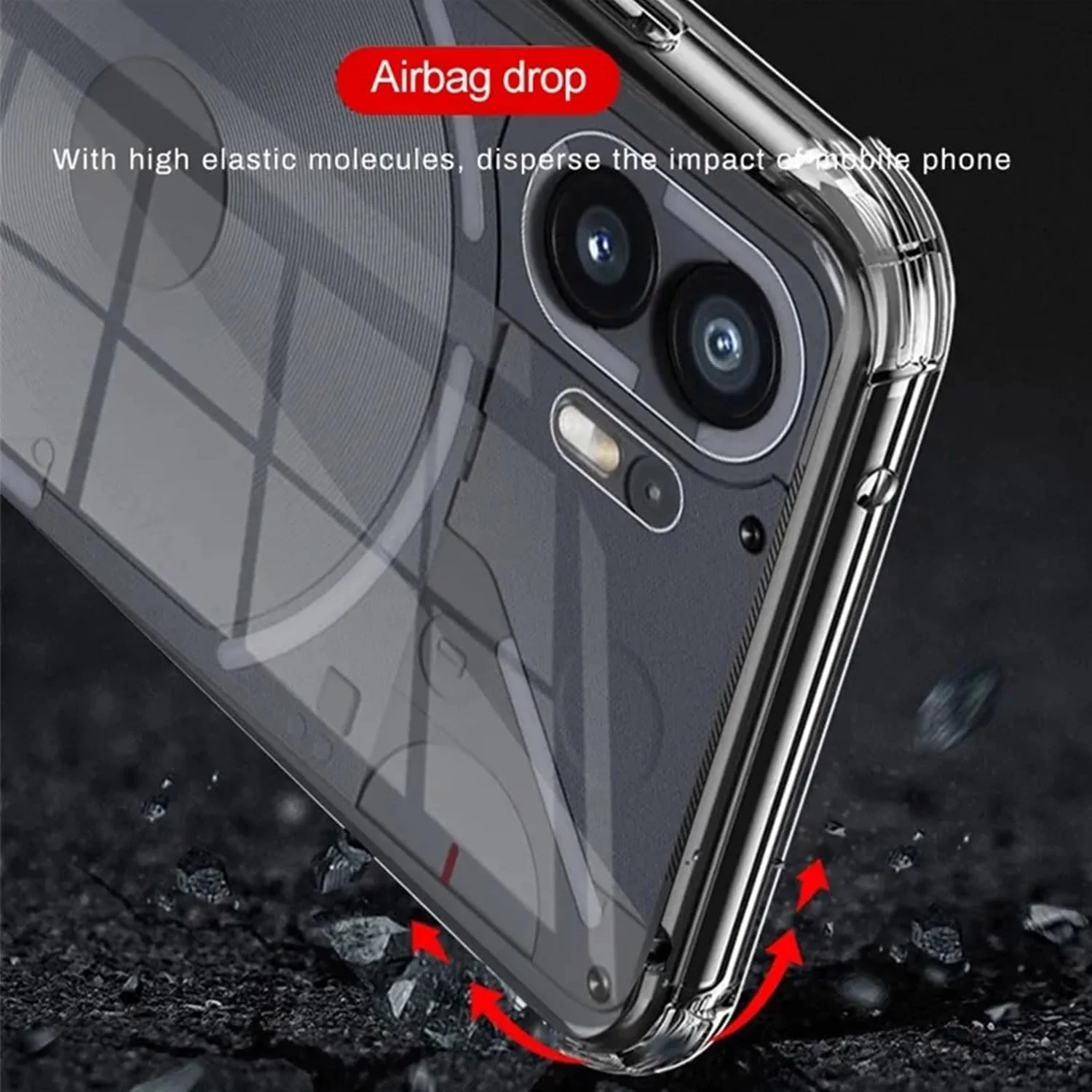 محافظ صفحه نمایش شیشه ای حرارت دیده و قاب گوشی شفاف لوکیون سازگار با ناتینگ فون 2 ([بسته 1+2])