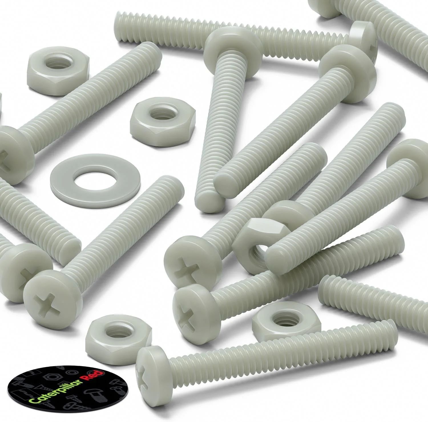 پیچ های ماشینی سر پهن سوپر نایلون تقویت شده با الیاف شیشه ای قرمز Caterpillar، 50 عدد، M2 x 16mm، مهره و پیچ پلاستیکی، واشر، 5/64 x 5/8 پیچ های ماشینی سر پهن سوپر نایلون تقویت شده با الیاف شیشه ای قرمز Caterpillar، 50 عدد، M2 x 16mm، مهره و پیچ پلاستیکی، واشر، 5/64 x 5/8