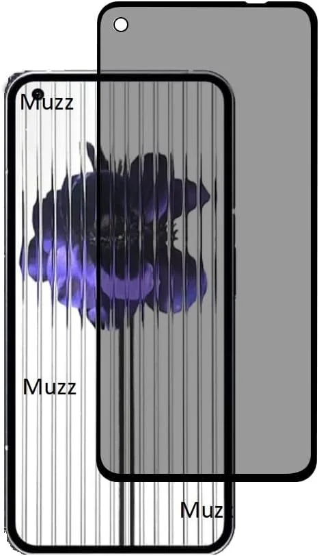 محافظ صفحه نمایش حریم خصوصی Muzz برای Nothing Phone 1، فیلم شیشه ای حرارت دیده ضد جاسوسی، سختی 9H، مقاوم در برابر خراش، محافظ صفحه نمایش شیشه ای حرارت دیده ضد جاسوسی بدون حباب برای Nothing Phone (1)