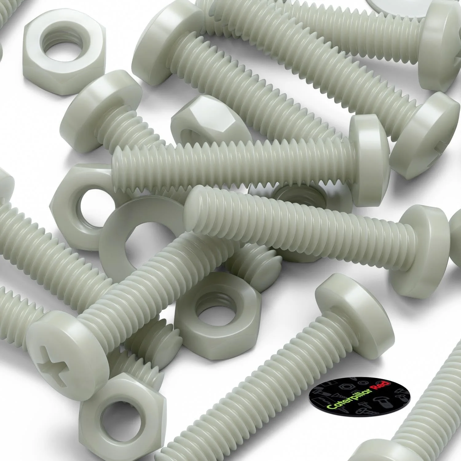 پیچهای سر پهن سوپر نایلون تقویتشده با الیاف شیشه کاترپیلار قرمز 50 عددی، پیچگوشتی خور، M4 x 20mm، مهره و پیچ پلاستیکی، واشر، 5/32" x 25/32 پیچهای سر پهن سوپر نایلون تقویتشده با الیاف شیشه کاترپیلار قرمز 50 عددی، پیچگوشتی خور، M4 x 20mm، مهره و پیچ پلاستیکی، واشر، 5/32" x 25/32