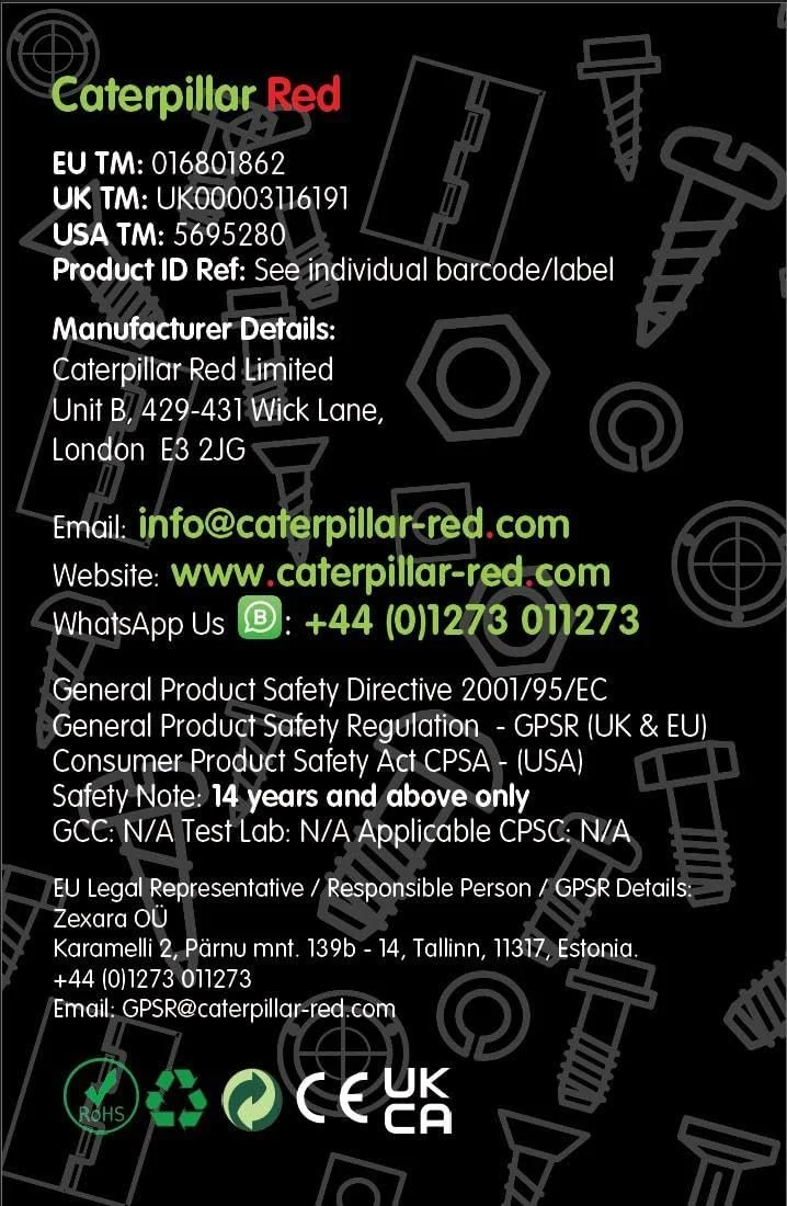 پیچ های ماشینی سر خزینه ای سوپر نایلون تقویت شده با الیاف شیشه ای قرمز Caterpillar، M5 x 20mm، مهره و پیچ های پلاستیکی، واشر، 13/64" x 25/32 پیچ های ماشینی سر خزینه ای سوپر نایلون تقویت شده با الیاف شیشه ای قرمز Caterpillar، M5 x 20mm، مهره و پیچ های پلاستیکی، واشر، 13/64" x 25/32